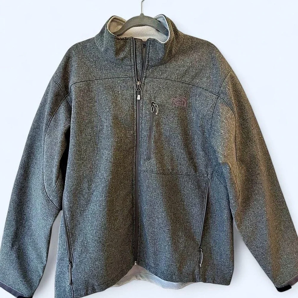The North Face Jacket Mens Large Gray WindWall Apex Bionic Softshell Full Zip XL